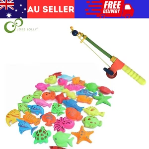 10PCS Rod Fish Set Fishing Toy Kids Bath Time Game Model Magnetic Baby AU - Picture 1 of 8