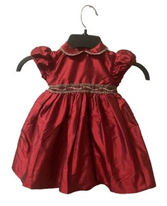 Papo d’Anjo Red Silk Dress NWT 12 Months Holiday Dress Party Wedding NOS - Picture 1 of 12