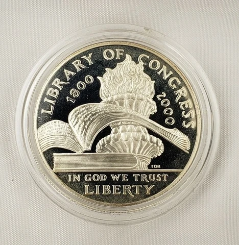 2000 P $1 Library Of Congress Commemorative Silver Dollar - PF - C0115 - STOCK Cover
