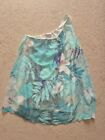 Womens Be Beau Turquoise Floral Patterned One Shoulder Dress Size 16. Brilliant 