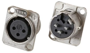 3 PIN XLR FEMALE SOCKET CHASSIS PANEL MOUNT 3 POLE SOLDER CONNECTOR SILVER METAL - Picture 1 of 5