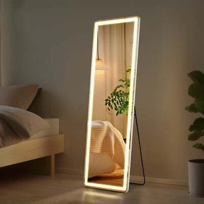 HOMEFLA LED 3 Color Lighting Full Body Mirror 60"x16" Rectangle Floor Mirror - Image 1 of 4
