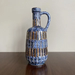 Blue and Gold Fratelli Fanciullacci Elbee Pottery Vase Italy Londi Bitossi Style - Picture 1 of 10