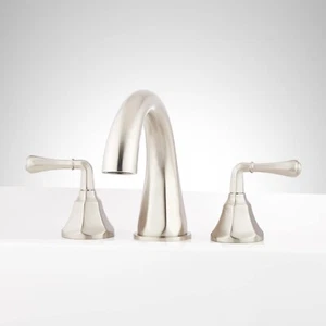Signature Hardware Key West Deck Mounted Roman Tub Filler Faucet Brushed Nickel - Picture 1 of 2