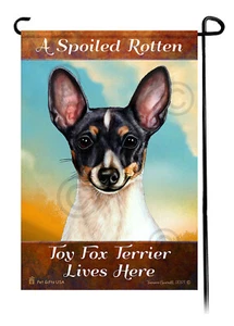 Un juguete negro podrido mimado Fox Terrier vive aquí - Imagen 1 de 1