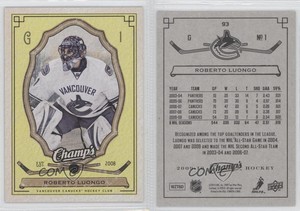 2009-10 Upper Deck Champ's Yellow Roberto Luongo #93 HOF