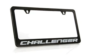Dodge Challenger Black CoatedBrass Metal License Plate Frame Holder - Picture 1 of 3