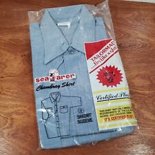 Vintage U.S.Navy Seafarer Chambray Shirt Short Sleeve Medium Nos 5u10-277-48