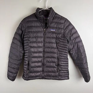 Patagonia Down Sweater Full Zip Up Black Puffer Jacket Womens Small Winter Coat - Picture 1 of 9