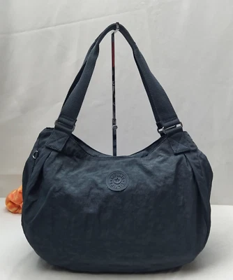 Bolso de Hombro Kipling Azul Gris Nylon Doble Asas Cremallera Foto 1 de 4