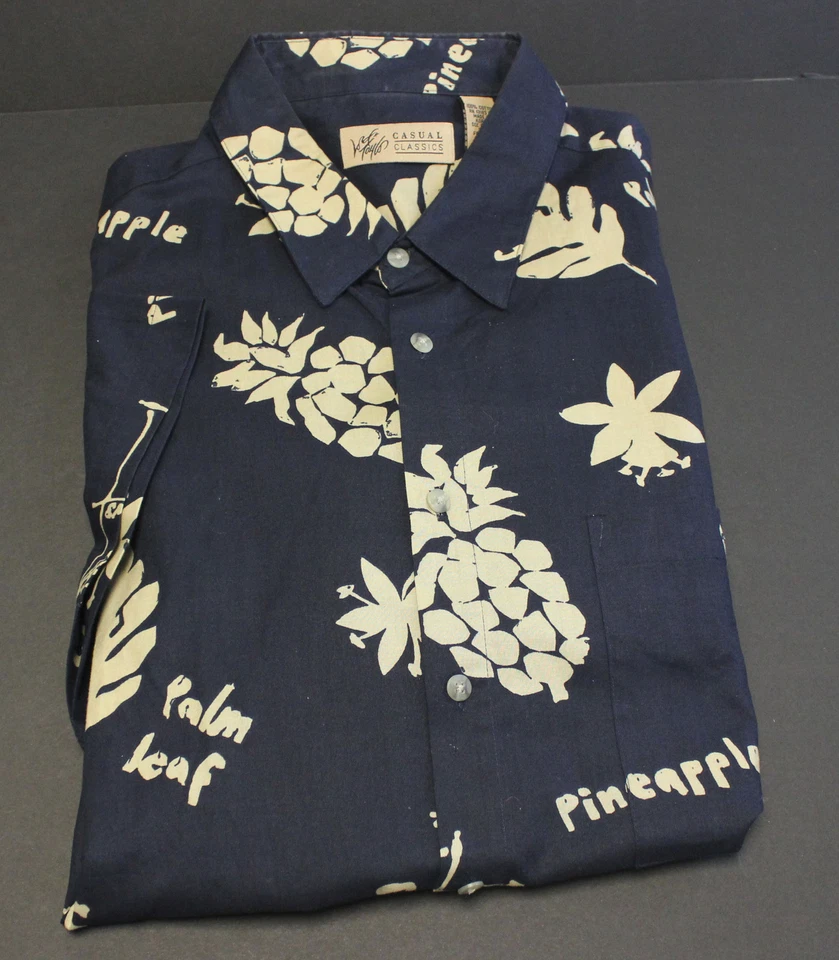 Camisa Hawaiana Lord & Taylor Botón Frontal Negra y Tostada Talla XL Foto 1 de 2