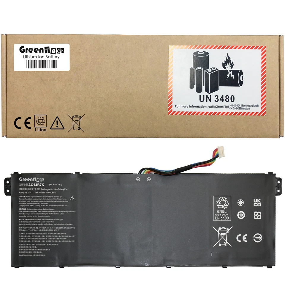 BATERÍA GREENTECH AC14B7K KT.0040G.004 PARA ACER CB3-111 B115-M V3-371 E3-111 Foto 1 de 1