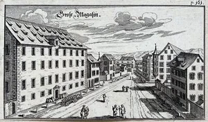 1742 Johann Melchior Füssli (1677-1736) Militärarsenal in Zürich, Schweiz - Bild 1 von 2