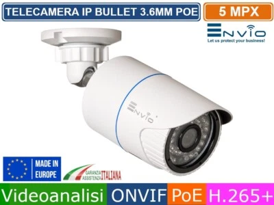 TELECAMERA BULLEIP 5 MP ONVIF POE VIDEOANALISI 3.6MM ONVIF IP66 P2P CLOUD XMEYE - Immagine 1 di 3