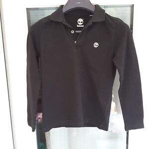 Boys Timberland Black Long Sleeve Polo Shirt Age 10