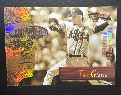 Pinnacle Aficionado 1996 primer lanzamiento vista previa Tom Glavine #35 patio Foto 1 de 2