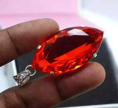 Gemas sueltas colgante de plata maciza 925 topacio naranja 94,95 quilates corte marquesa natural Foto 1 de 4