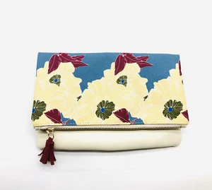 Bolso sin asas reversible Rachel Pally floral flor crema cartera bolso de mano - Imagen 1 de 10