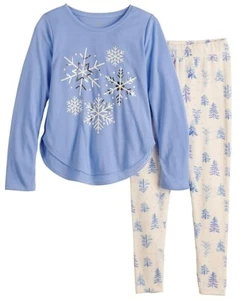 SO Snowflakes girls 18 3-PC pjs pajamas set top pants socks NWT $34 - Picture 1 of 2