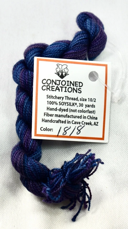 Conjoined Creations Thread 100% Soy silk 10/2 30 yards hand-dyed purple 181 - Image 1 of 1