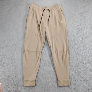 Nike Jogger Pants Mens XL Beige Tech Fleece Tapered Leg Logo Drawstring DX0828 - Picture 1 of 23