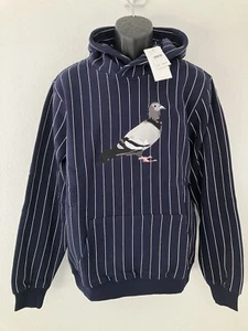 Jeff Staple Pigeon Navy Pinstripe Pullover Hoodie Sm Embroidered New 2309H7359 - Picture 1 of 9