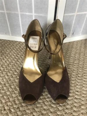 NUEVO Para Mujer Alfani 11M Adara Umber Marrón Gamuza Peeptoe Stiletto Zapatos Foto 1 de 4