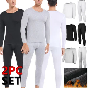 Mens Thermal Long Johns Top Bottom Underwear Set Half Full Sleeve Baselayer US - Picture 1 of 20