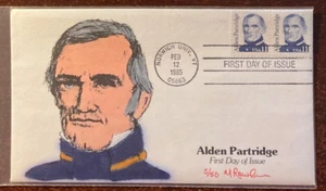 RAWLINS Hand colored FDC: #1854 Alden Partridge, limited #5 of 50 - Picture 1 of 1