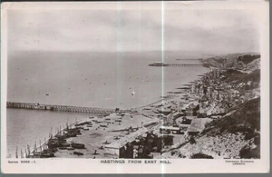 VERY NICE OLD R/P POSTCARD - VIEW FROM EAST HILL - HASTINGS - SUSSEX 1907 - Picture 1 of 2