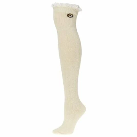 Missouri Tigers Grace & Lace Women's Lacey Fan Boot Tri-Blend Tube Socks Cover