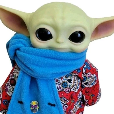Traje rojo calavera de azúcar 2 piezas + bufanda azul PARA MUÑECAS 11" Mattel Child Grogu baby yoda Foto 1 de 4