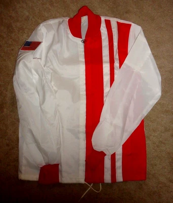 Vintage 1970's White w/ Red Jacket New Flag Size M USA Great Lakes - Image 1 of 4