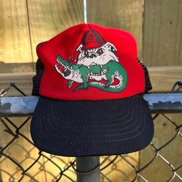 Vintage 80s Georgia Bulldogs Football Trucker Hat Florida Gators - Image 1 of 4