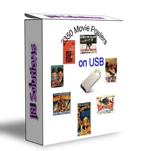 2350 MOVIE POSTERS ON USB, FOR ART OR FOR CLIP ART POSTER COLLECTION - Picture 1 of 1