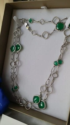 Новый TACORI из чистого серебра зеленый оникс зависть станции ожерелье SN11427 - Изображение 1 из 4