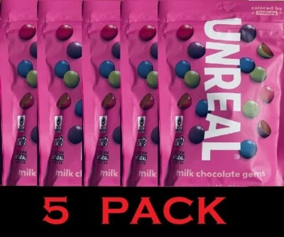 5x Unreal Milk Chocolate Gems 5 oz Bag - 5 PACK - Image 1 of 3