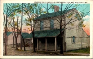 Postkarte Vincennes Indiana IN Haus, in dem sich die erste Legislative traf - Bild 1 von 2