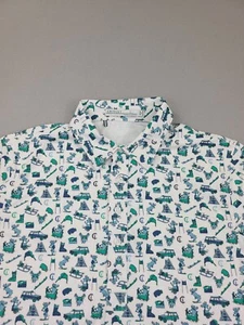 Camisa de Cuna Para Hombre Grande Blanca Rendimiento Geométrico Golf Polo Elastizada - Imagen 1 de 9
