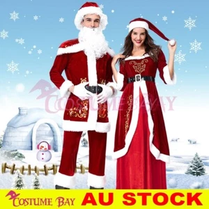 Mens Womens Mrs Santa Claus Suit Clause Christmas Xmas Costume Gown Fancy Dress - Bild 1 von 70