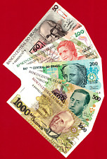 BRAZIL SET of 5 UNC NOTES - 50, 100, 200, 500, & 1,000 Cruzeiros - Various Years
