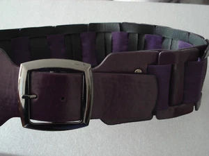 auberginenfarbener/Lila-Guertel mit Schnalle, 50% Elastan, 50% Syntetik, Gr. 70 - Bild 1 von 6