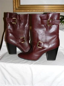 New MOOTSIES TOOTSIES Brown vegan Leather boots 8.5 very comfortable side buckle - Picture 1 of 1