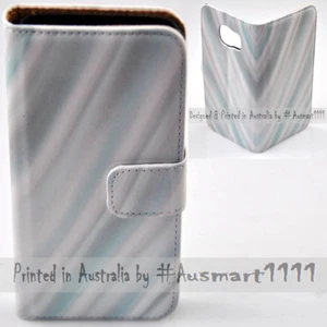 For Huawei Series Mobile Phone - Blue Satin Print Wallet Phone Case Cover - Picture 1 of 3