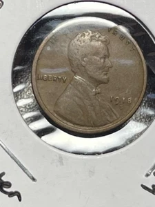 1918-S Lincoln Wheat Cent ~ Sehr guter Erhaltungszustand - Holzmaserungsfehler Rückseite! - Bild 1 von 4