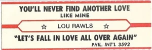 Jukebox Title Strip - Lou Rawls: "You'll Never Find Another Love Like Mine" - Picture 1 of 1