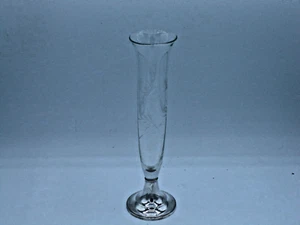 Glass Etched Bud Vase with Newport Sterling Cement Filled Reinforcement Base - Picture 1 of 5