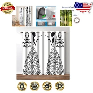 Room Darkening Madam Butterfly Grommet Curtains - 2 Panels Set, 52"W x 84"L - Picture 1 of 9