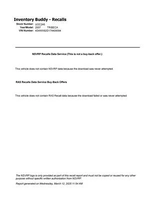 Used Front Right Door Window Regulator Front fits: 2007 Subaru Tribeca electric - Image 1 of 4