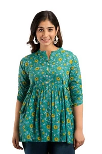 Top Tunic Women's clothing Readymade dress Indo western Unique party wear kurti - Picture 1 of 9